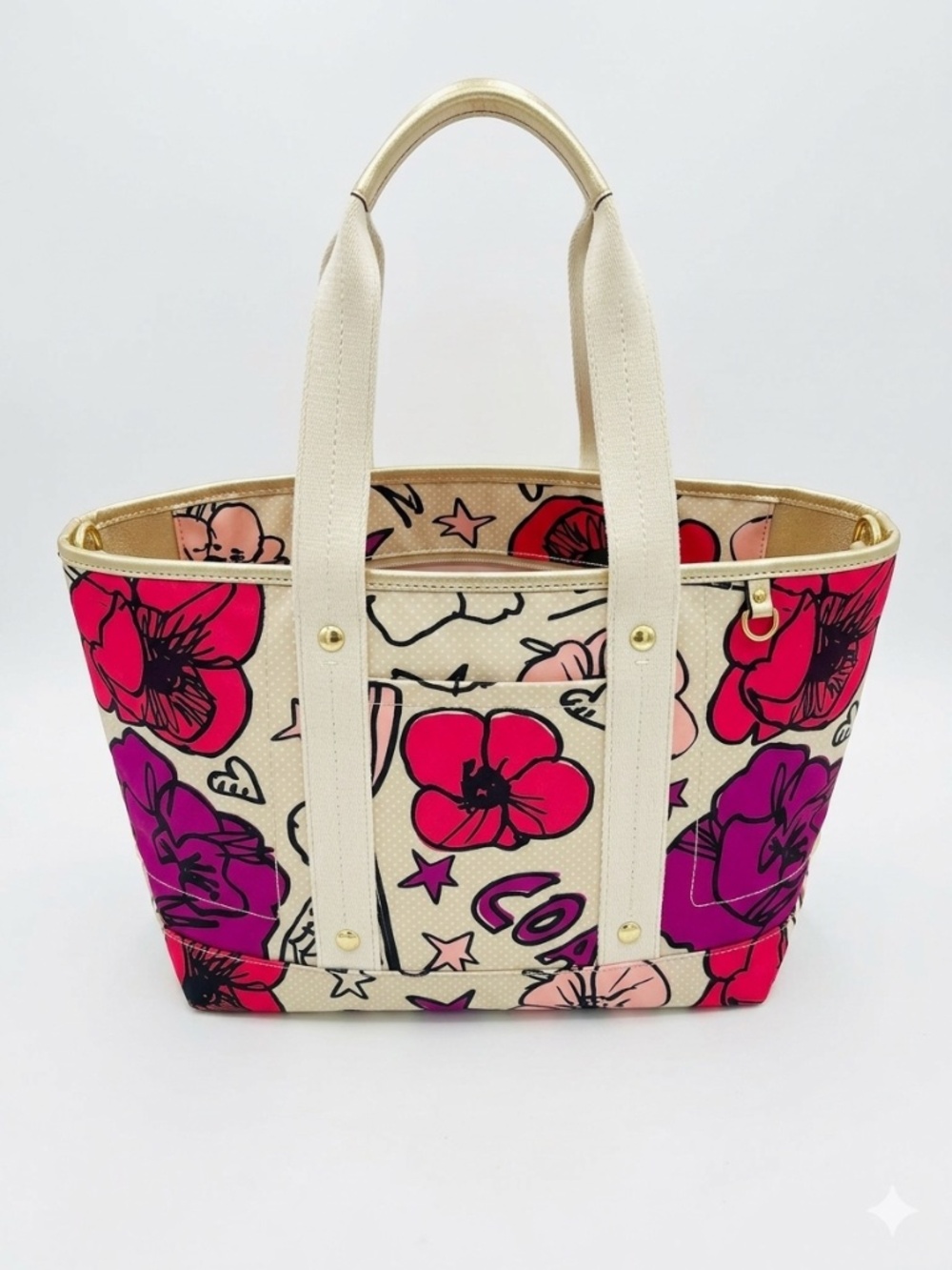 🌸 Coach Poppy "Kyra" Floral Graffiti Tote 🌸